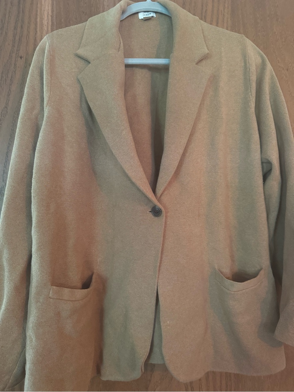 J. Crew Camel Single-Button Blazer Cardigan